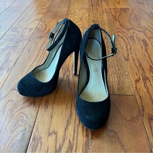 Aldo Black Suede Platform Heels